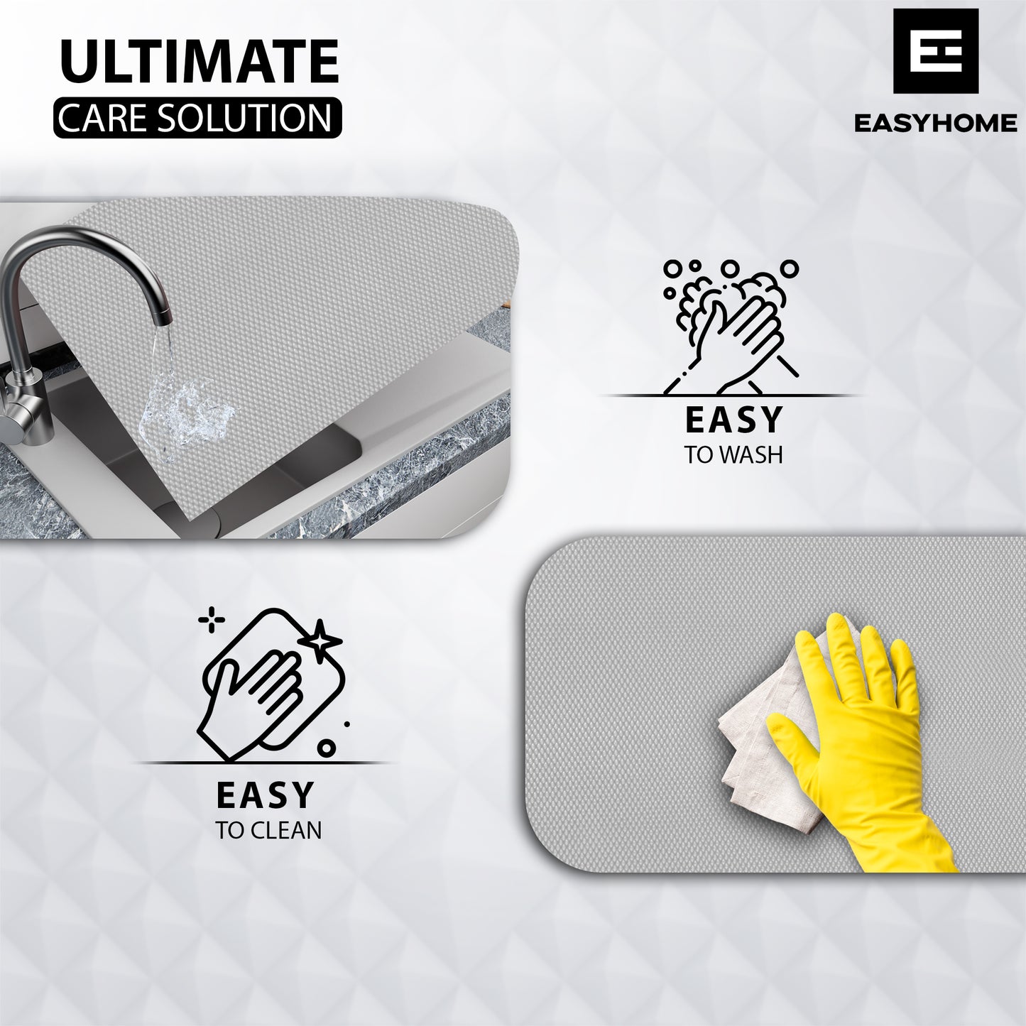 60cm x 10m Multipurpose Waterproof Diamond Anti-Slip Shelf Liner Mat Clear