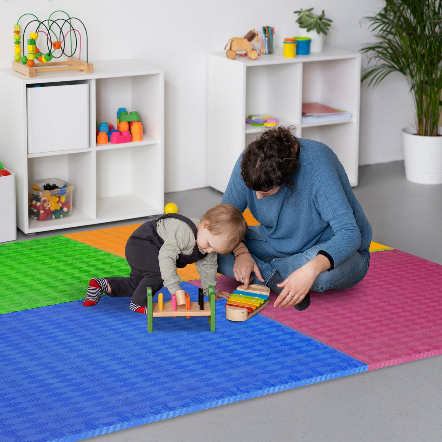 Multicolor Puzzle Interlocking Kids Play Mat