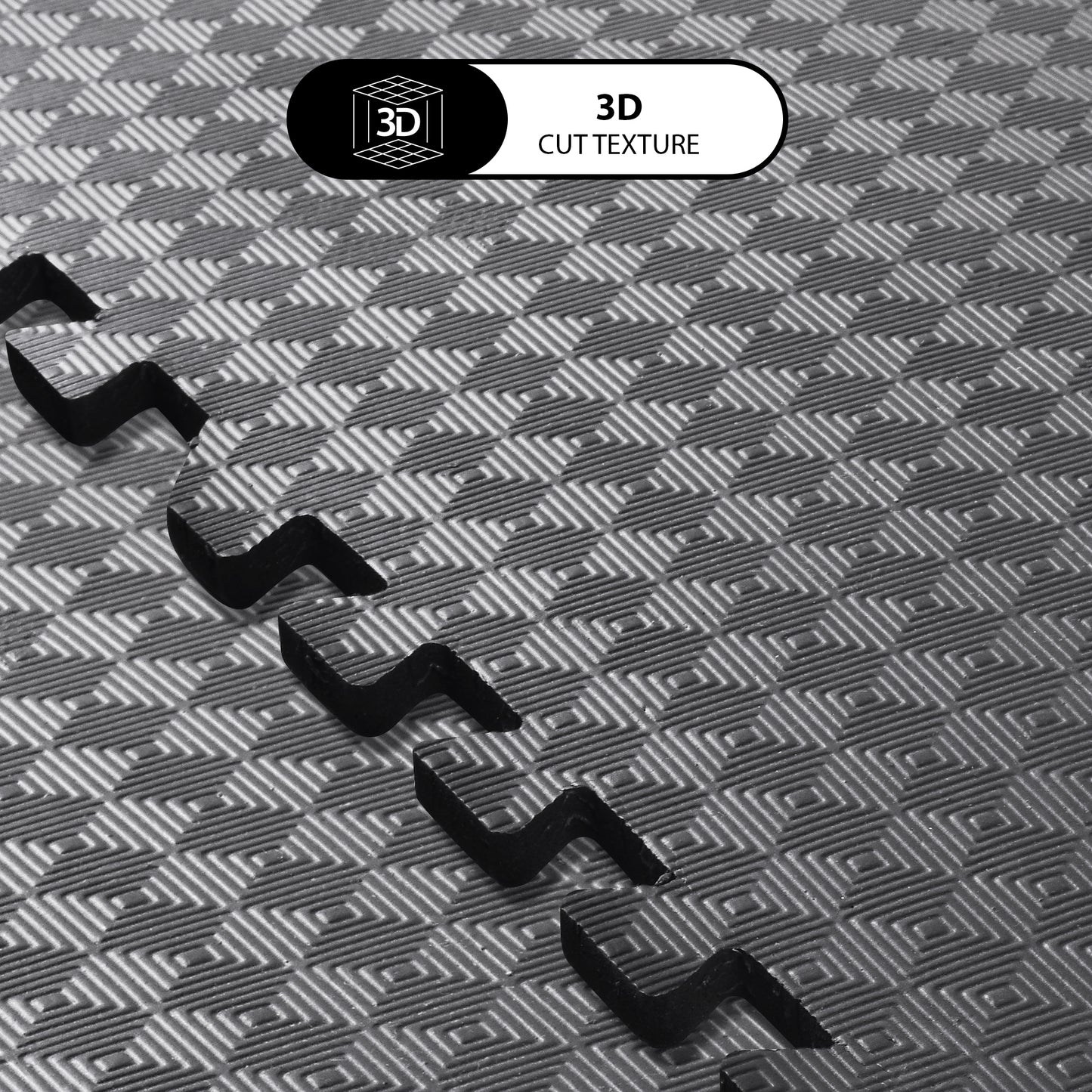 12 mm (Single tile covering 4 Sq ft) Interlocking Gym Floor Mats:- Black