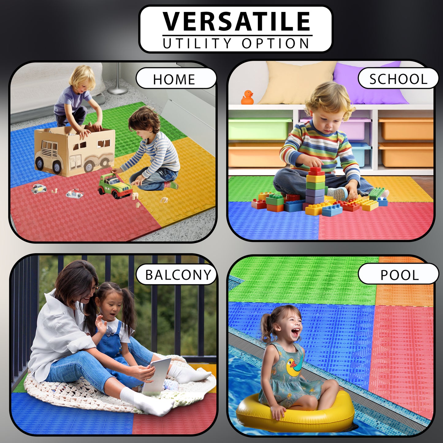 Multicolor Puzzle Interlocking Kids Play Mat