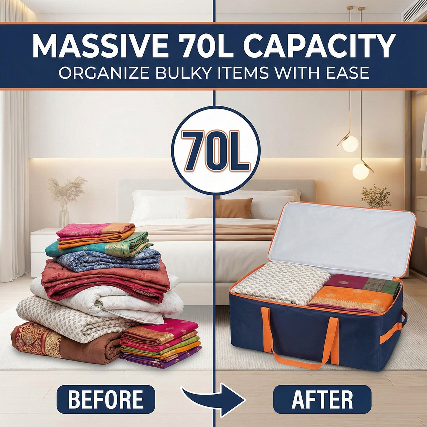 Storage Bag – Blue & Orange