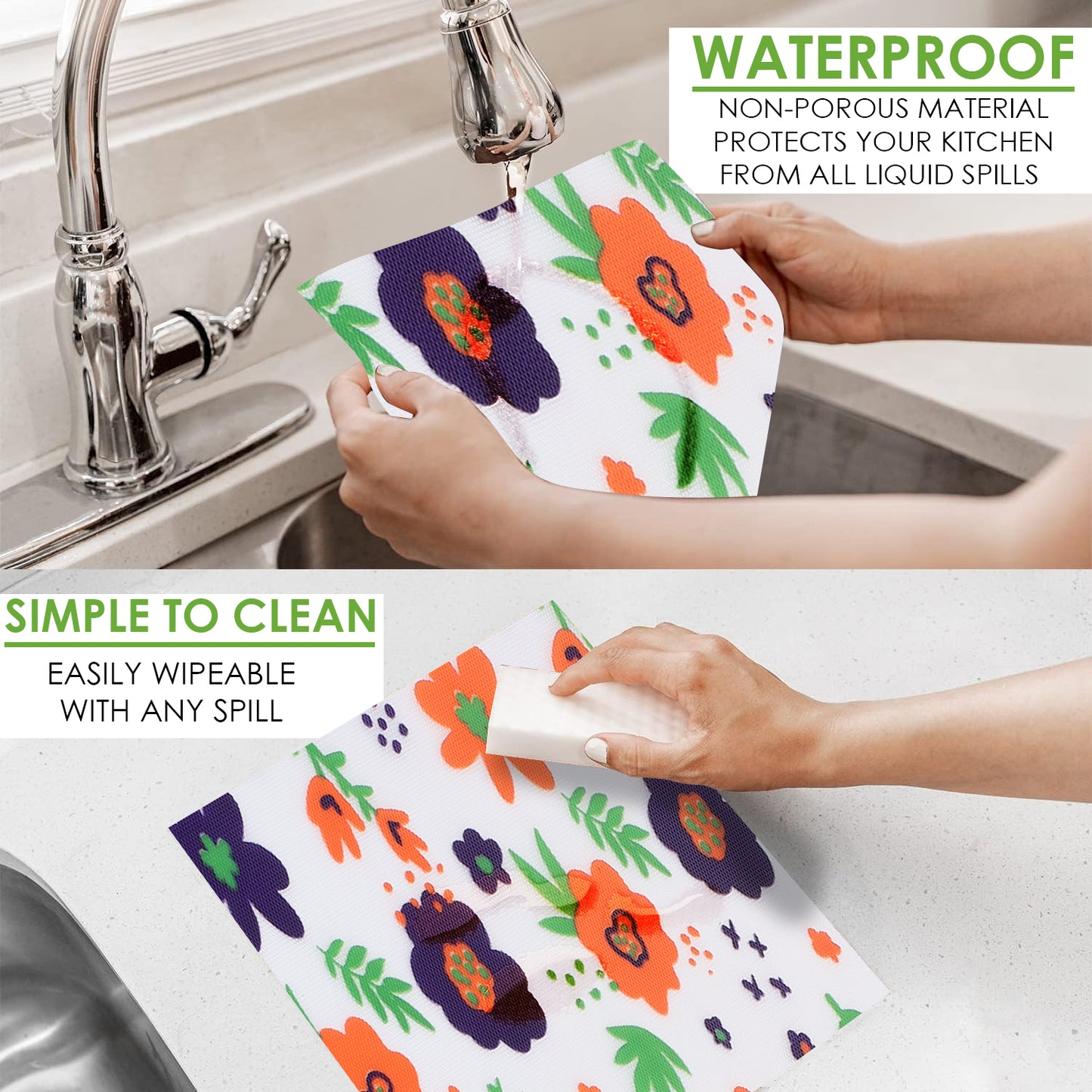 45cm x 5m Multipurpose Waterproof Floral Printed Anti-Slip Shelf Liner Mat