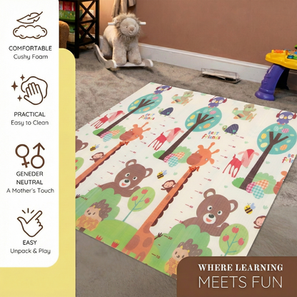 Reversible Baby Play Mat – Waterproof Foldable Foam Floor Mat for Babies, Toddlers & Kids ( 5×6 ft)