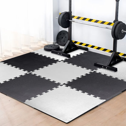 25 mm (1 tile  covering 4 Sq Ft)  Interlocking Gym Floor Mats:- Black & Grey
