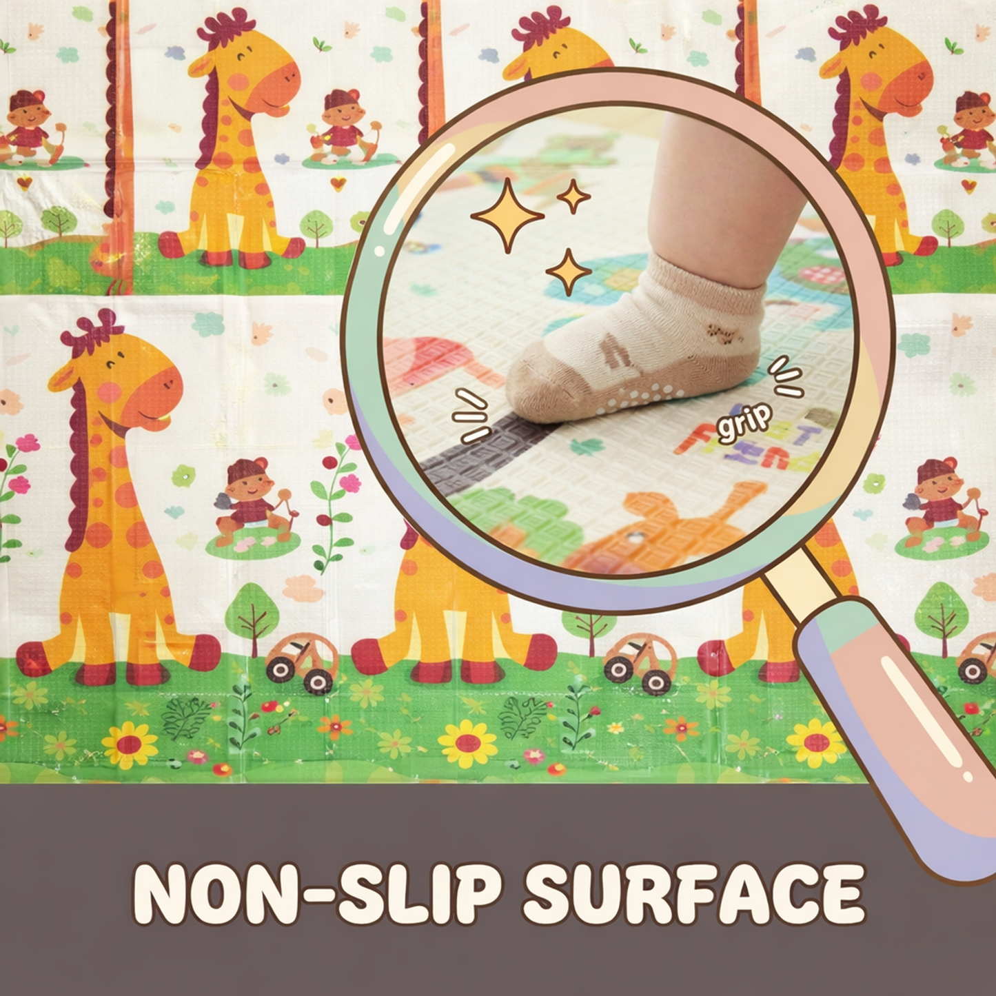 Easyhome Reversible Foldable Baby Play Mat – Extra Large Waterproof Soft Foam Crawling & Play Mat (5×6 ft) (Copy)