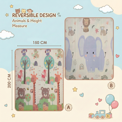 Reversible Baby Play Mat – Waterproof Foldable Foam Floor Mat for Babies, Toddlers & Kids ( 5×6 ft)