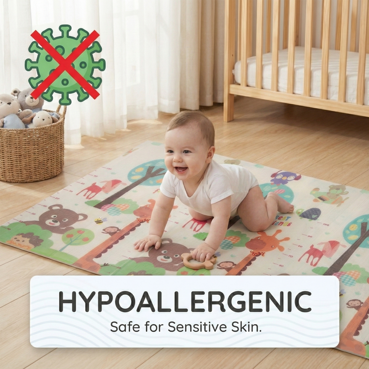 Reversible Baby Play Mat – Waterproof Foldable Foam Floor Mat for Babies, Toddlers & Kids ( 5×6 ft)