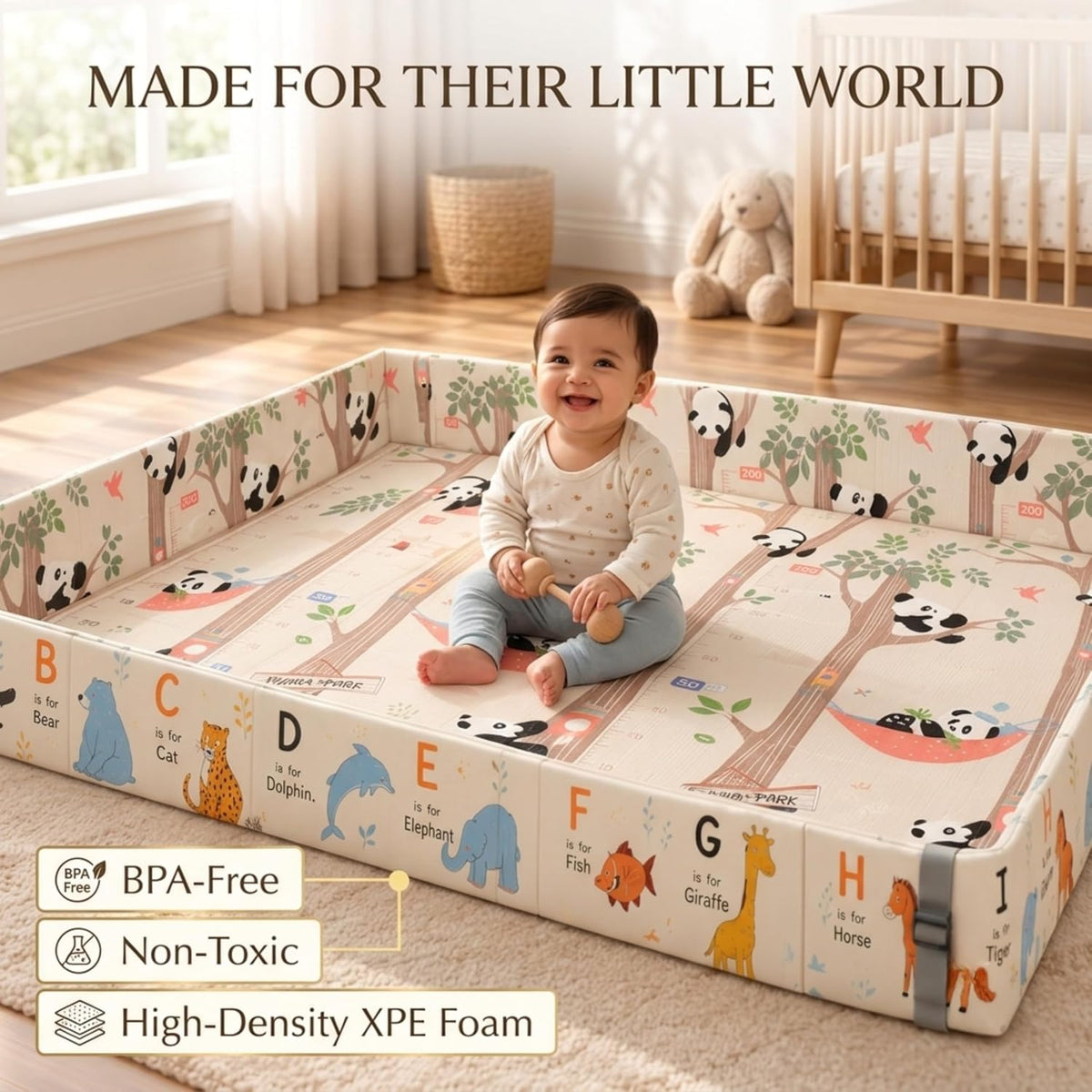 6mm Reversible Baby Play Tub Mat, Babies Folding Mat Extra Large, Waterproof and Portable Kids Floor Mat for Learning & Crawling, Foldable Foam Mat for Kids (Copy) (Copy)