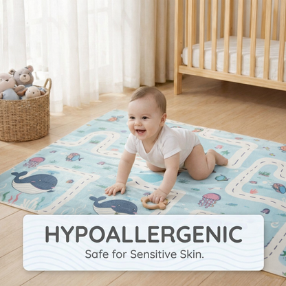 Easyhome Reversible Foldable Baby Play Mat – Extra Large Waterproof Soft Foam Crawling & Play Mat (5×6 ft)