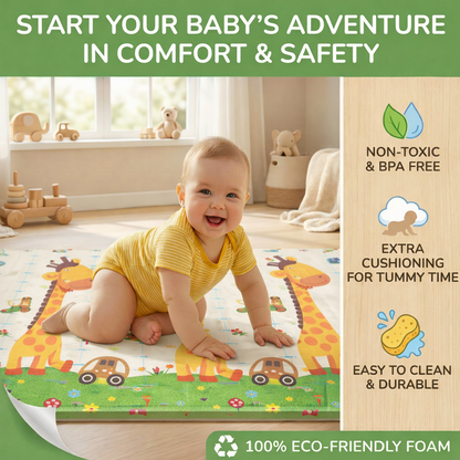Easyhome Reversible Foldable Baby Play Mat – Extra Large Waterproof Soft Foam Crawling & Play Mat (5×6 ft) (Copy)