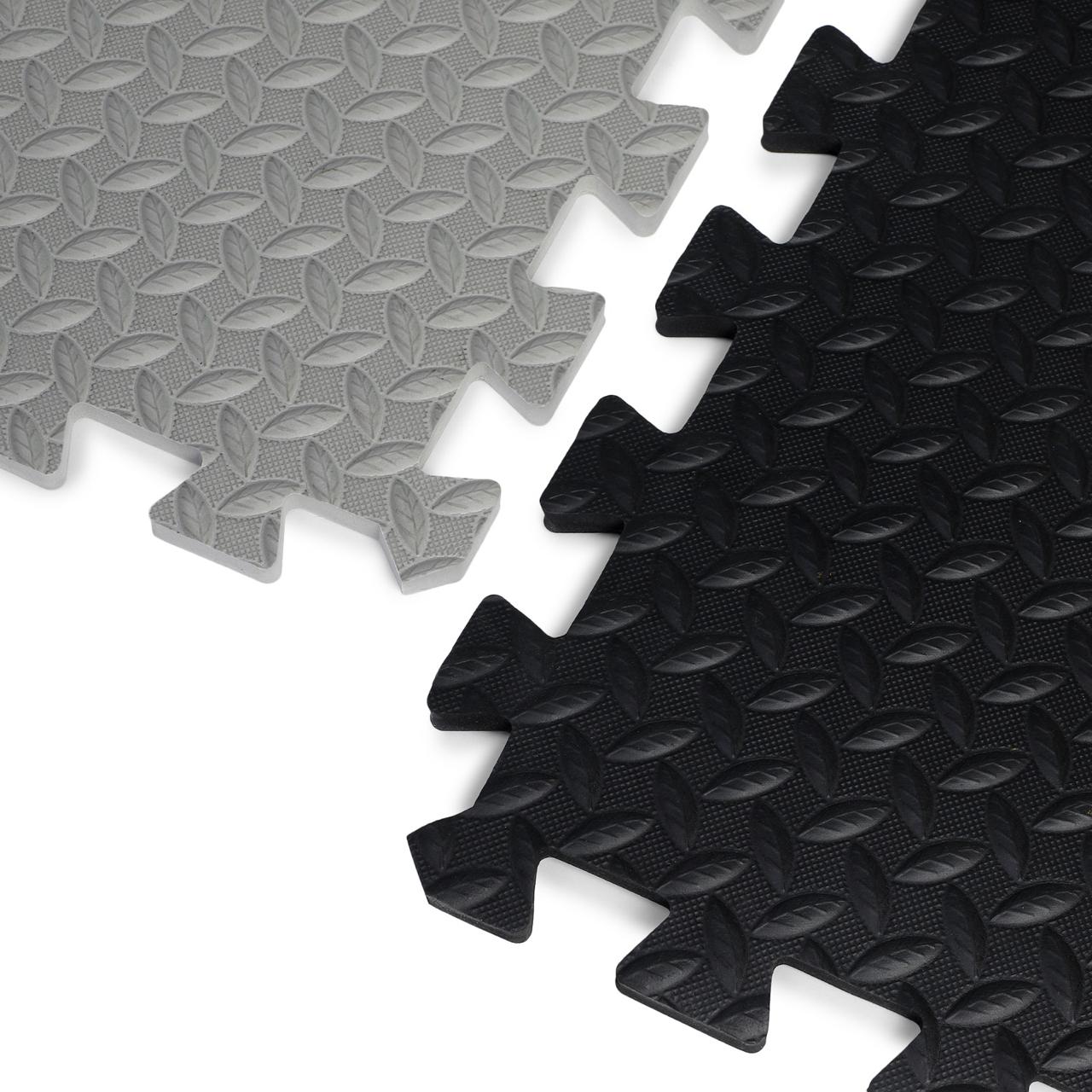 25 mm (1 tile  covering 4 Sq Ft)  Interlocking Gym Floor Mats:- Black & Grey