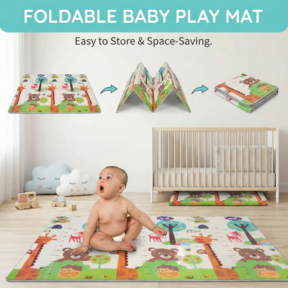 Reversible Baby Play Mat – Waterproof Foldable Foam Floor Mat for Babies, Toddlers & Kids ( 5×6 ft)
