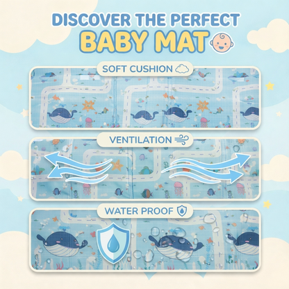 Easyhome Reversible Foldable Baby Play Mat – Extra Large Waterproof Soft Foam Crawling & Play Mat (5×6 ft)