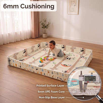 6mm Reversible Baby Play Tub Mat, Babies Folding Mat Extra Large, Waterproof and Portable Kids Floor Mat for Learning & Crawling, Foldable Foam Mat for Kids (Copy) (Copy)