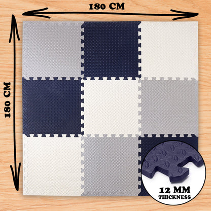 Multicolor  Play Mat for Kids Pack Of 9