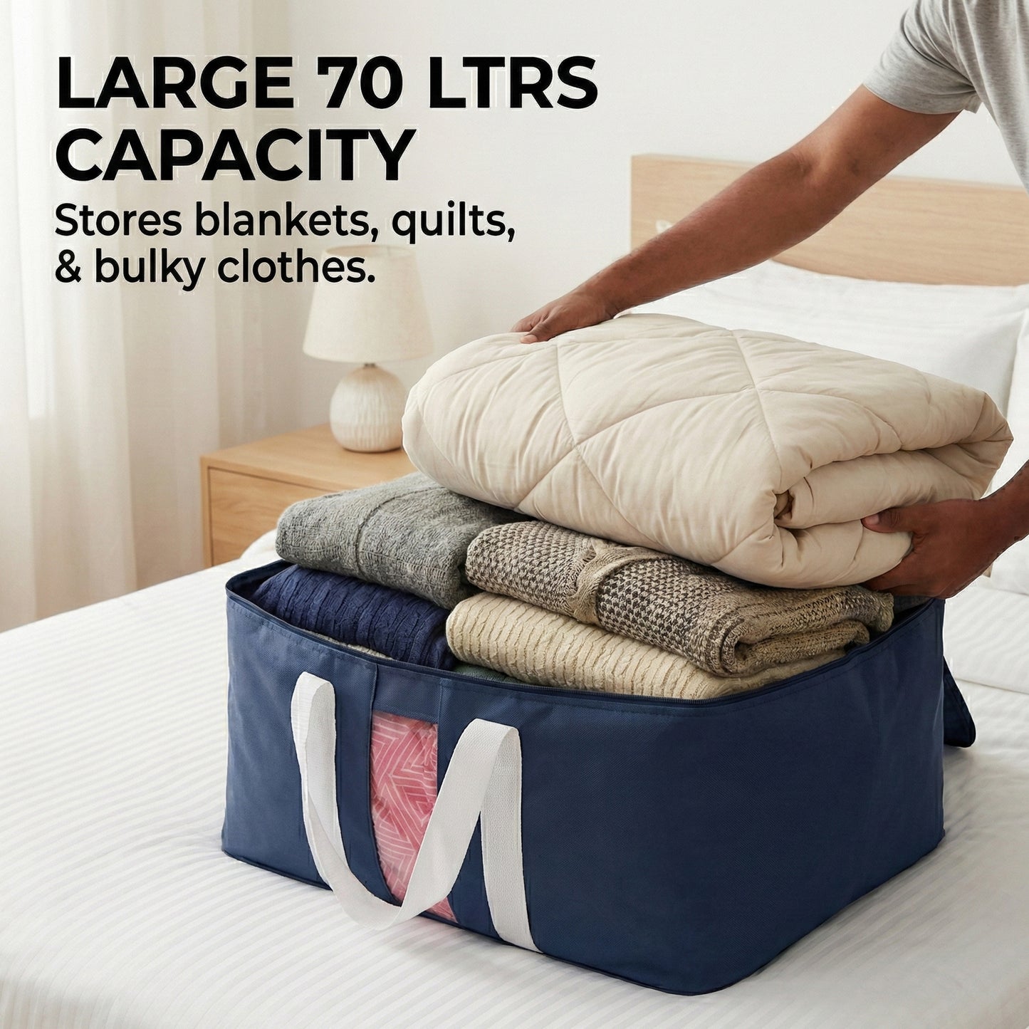 Storage Bag – White & Blue